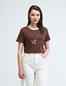 U.S. Polo Assn. Women Puff Print Regular Fit T-Shirt