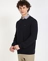 Tommy Hilfiger Solid Regular-Fit Cotton Sweater